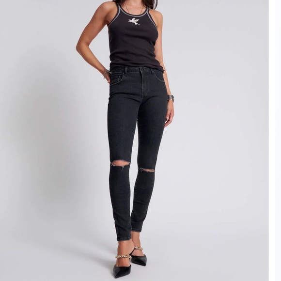 REVOLVE One x OneTeaspoon High Waist Freebird II Black Stretch Skinny Jeans 30 - Picture 1 of 7